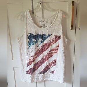 Rebels & Nomads Tank Top Mens M White Red Blue USA Graphic Shirt